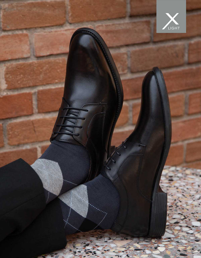 Zapatos Formales Derby Liso X-Light Hombre Cuero Airford Negro
