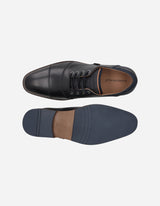 Zapatos Formal Casual Hombre Derby Cuero Con Costuras Decorativas Alden-0-81 Azul