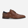 Zapatos Formal Casual Hombre Derby Cuero Con Costuras Decorativas Alden-0-81 Brandy