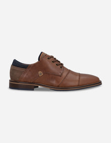 Zapatos Formal Casual Hombre Derby Cuero Con Costuras Decorativas Alden-0-81 Brandy