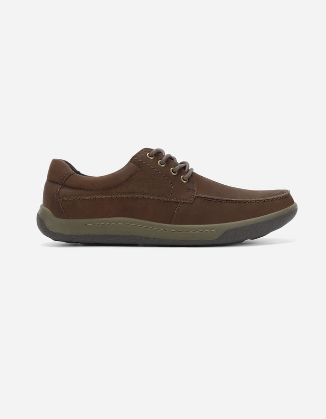 Zapatos Casual Hombre 24 Flex Cuero Moc Toe Arno Café