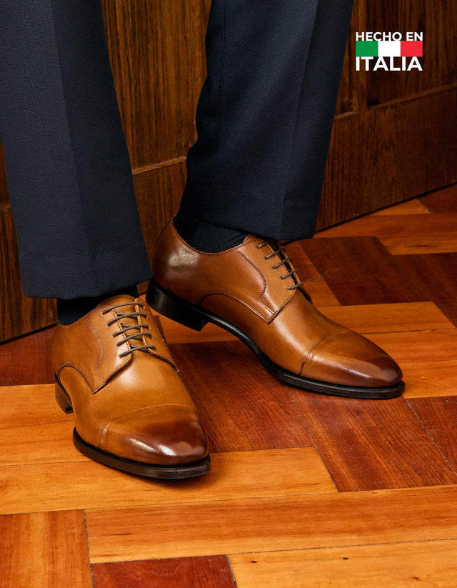 Zapatos Formales Hombre Suela Cuero Magno Bigli-0-01 Brandy