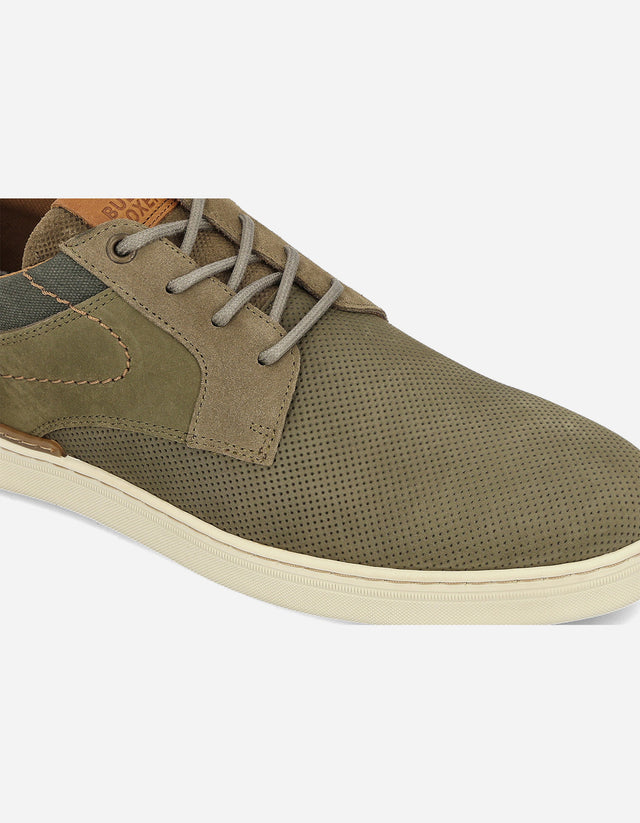 Zapatos Casual Hombre Cuero Perforado Blackheath Verde Bullboxer