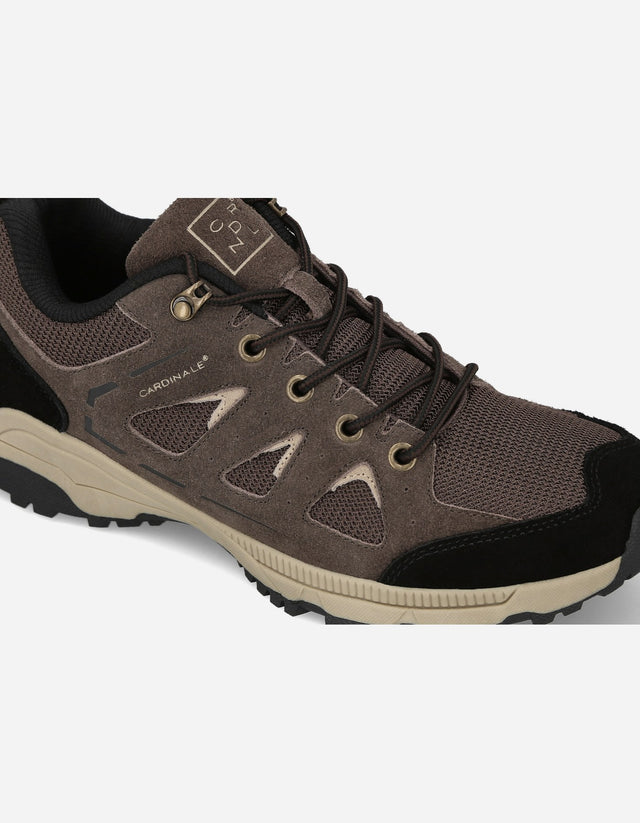 Zapatillas Waterproof Outdoor Hombre Cuero y Textil Bourg Café
