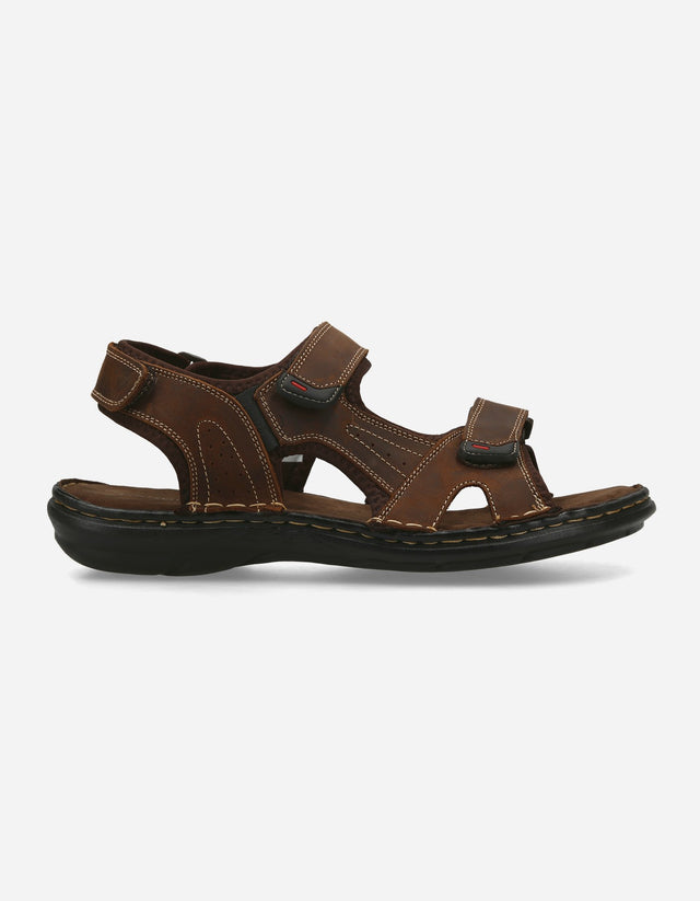 Sandalias Hombre Cuero Cairu-9-13 Café