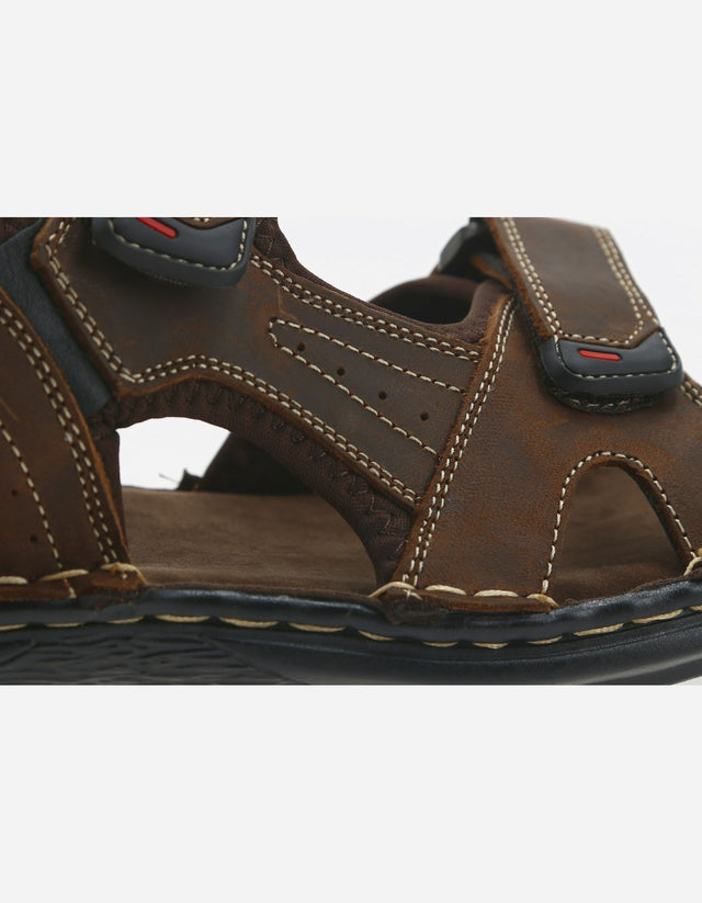 Sandalias Hombre Cuero Cairu-9-13 Café