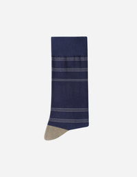 Calcetines Hombre Algodón Azul Con Líneas Finas (Talla 39-45) Calc-1U-Lf06