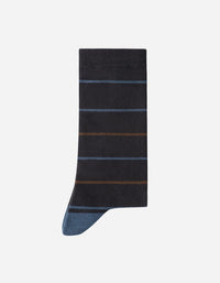 Calcetines Hombre Algodón Gris Con Líneas (Talla 39-45) Calc-1U-Li45