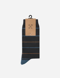 Calcetines Hombre Algodón Gris Con Líneas (Talla 39-45) Calc-1U-Li45