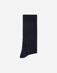 Calcetines Hombre Algodón Azul Con Puntitos (Talla 39-45) Calc-1U-Pt01