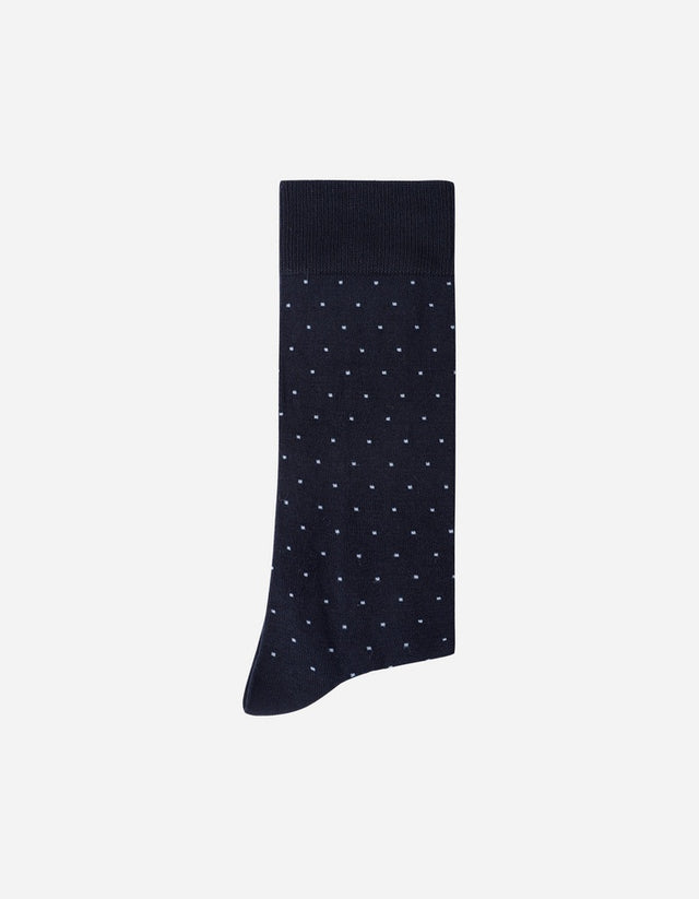 Calcetines Hombre Algodón Azul Con Puntitos (Talla 39-45) Calc-1U-Pt01