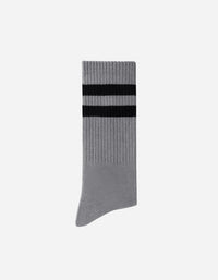 Calcetines Hombre Algodón Gris Con Líneas (Talla 39-45) Calc-1U-Sp80