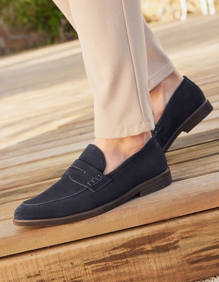 Mocasines Hombre Cuero Calvin-4-01 Azul Cardinale