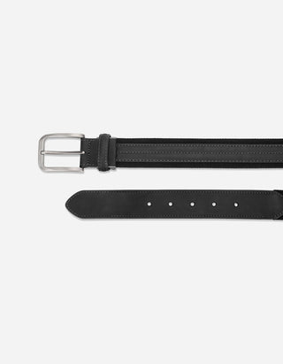 Cinturón Ajustable Hombre Cuero Y Textil Negro Cint-C304
