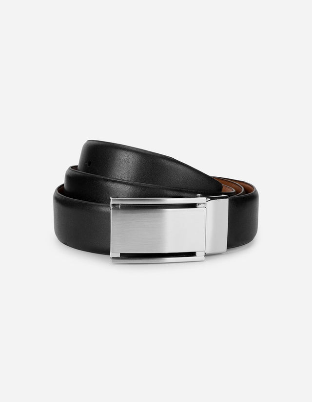 CINTURÓN HOMBRE CUERO REVERSIBLE CINT-RV05 NEGRO Y CAFÉ