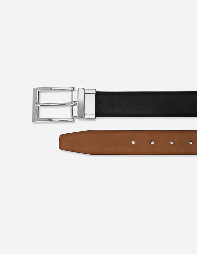 Cinturón Hombre Cuero Reversible Cint-Rv06 Negro Y Brandy