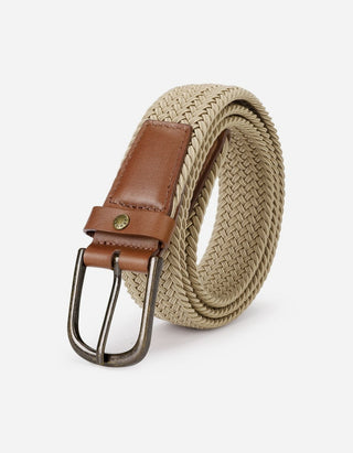 Cinturón Trenzado Elasticado Hombre Cint-Tr01-Beige A