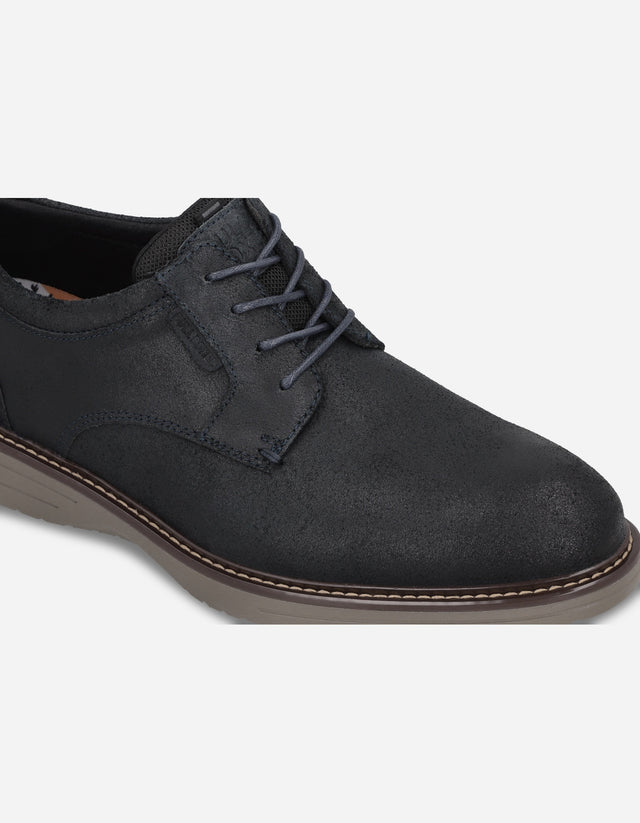 Zapatos Casual Formal Hombre Derby Cuero Crieff-0-31 Azul Bullboxer