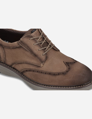 Zapatos Casual Formal Hombre Derby Brogue Cuero Crieff-0-32 Taupé Bullboxer