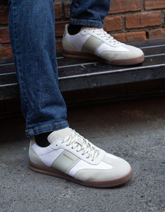 Zapatillas Urbanas Hombre Cuero Y Textil Delft-0-01 Blanco B Bullboxer