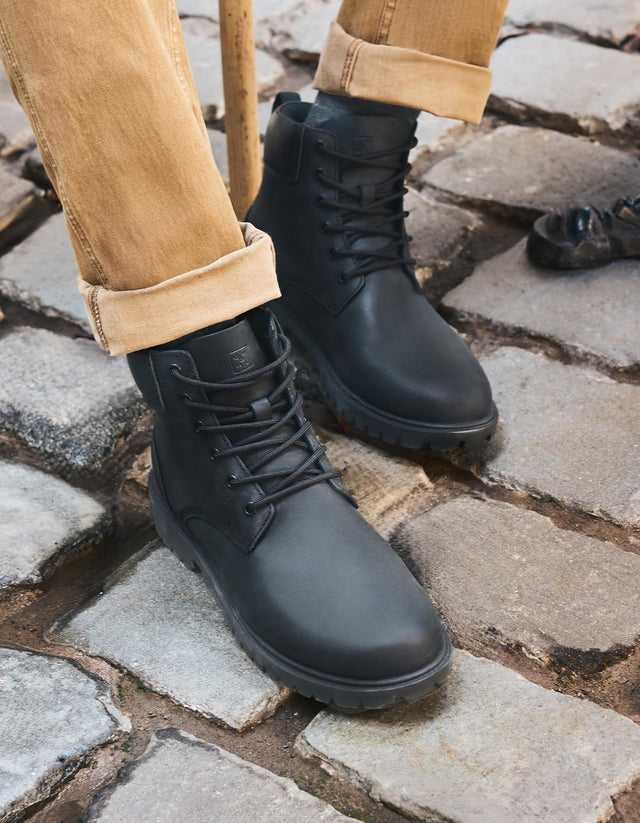 Botines Hombre Cuero Devontown-6-01 Negro