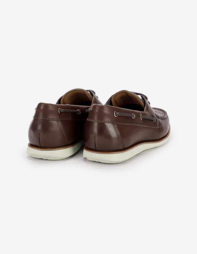 Zapato Mocasín Náutico Hombre Cuero X-Light Dockwalk Café
