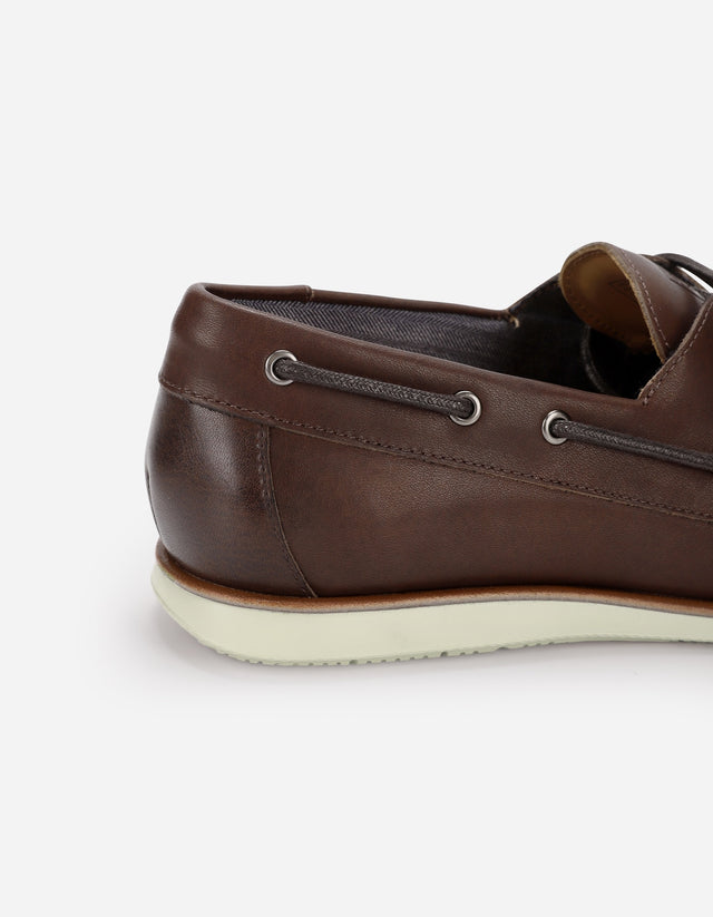 Zapato Mocasín Náutico Hombre Cuero X-Light Dockwalk Café