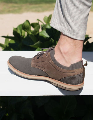 Zapatos Hombre Cuero Y Textil Tejido Dozza-0-19 Café