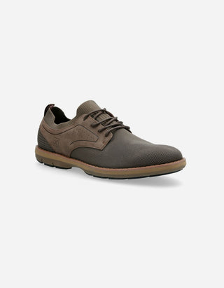 Zapatos Hombre Cuero Y Textil Tejido Dozza-0-19 Café