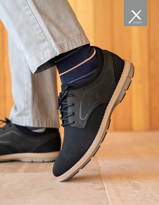Zapatos Hombre Cuero Tejido Dozza-0-19 Negro