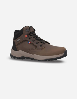 Botines Trekking Waterproof Hombre Cuero Y Textil Elbrus-6-27 Café