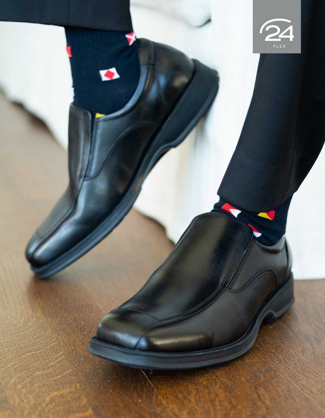Zapatos Slip-On Hombre Cuero 24 Flex Financial-3-81-Negro