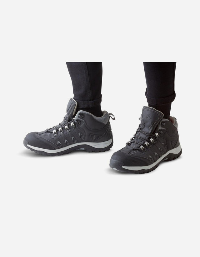 Botines Hombre Cuero Y Textil Outdoor Fiordo-6-22-Negro