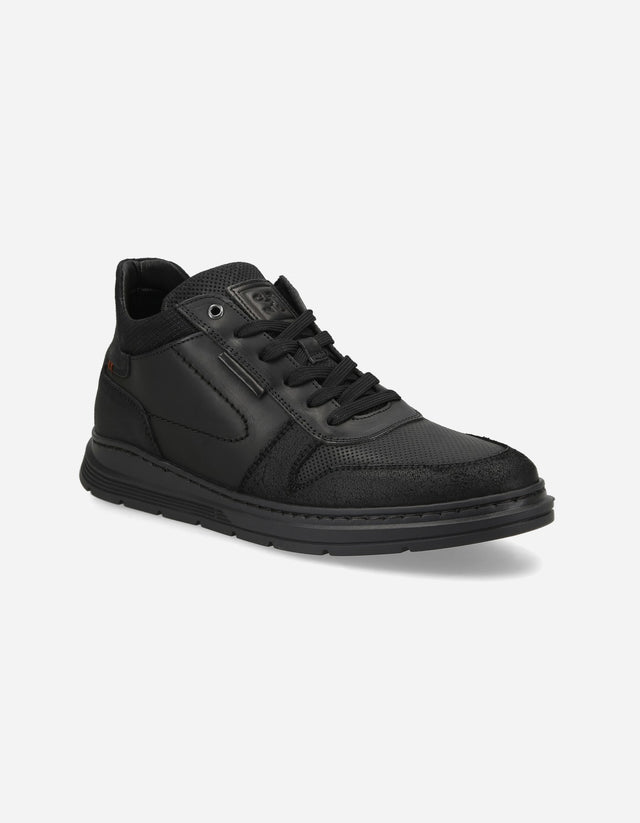 Zapatillas Urbanas Caña Alta Hombre Cuero Haarlem-0-57 Negro