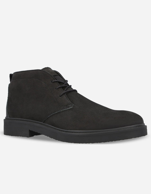 Botines Casual Hombre Cuero Hudson Negro