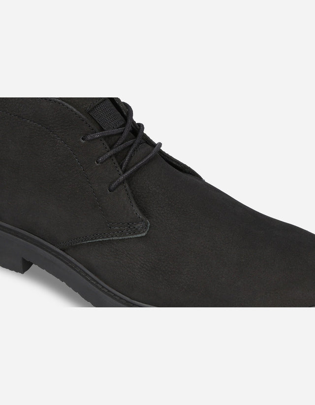 Botines Casual Hombre Cuero Hudson Negro