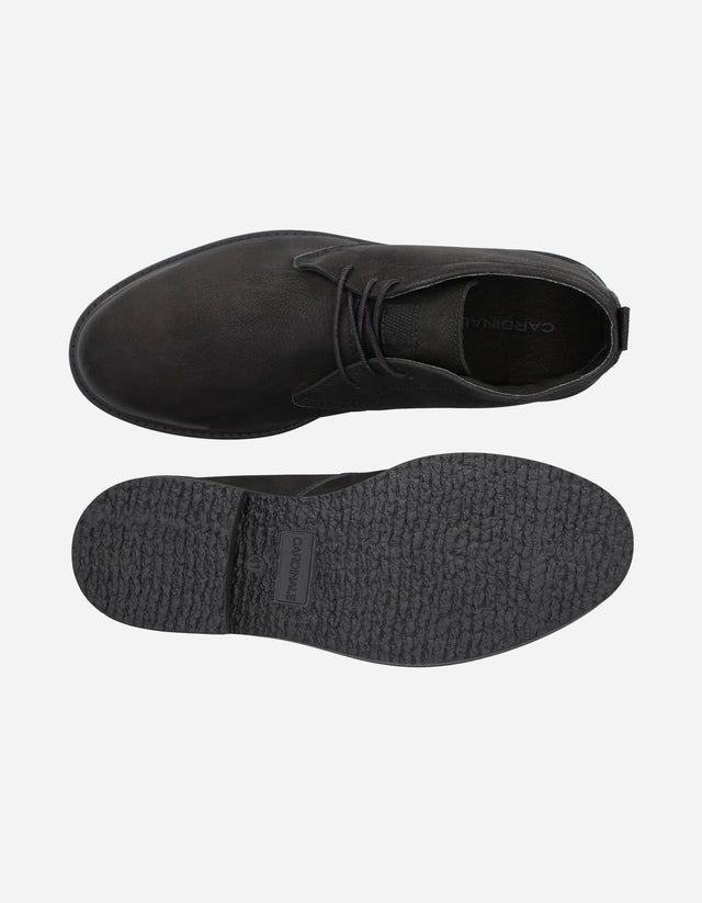 Botines Casual Hombre Cuero Hudson Negro