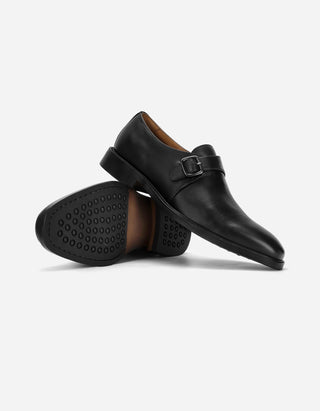 Zapato Formal Hebilla Hombre Cuero Monk Strap Laurence Negro