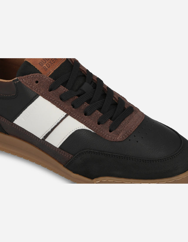 Zapatilla Urbana Hombre Cuero Metro Negro Bullboxer
