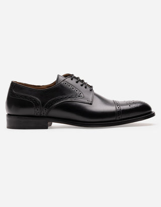 Zapatos Hombre Formales Magno Suela Cuero Hecho En Italia Modena-0-04 Negro