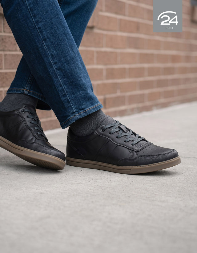 Zapatilla Urbana Hombre Cuero 24 Flex Muelle Negro