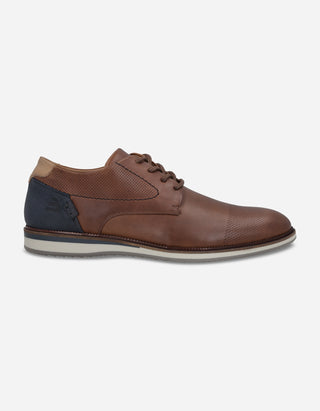 Zapatos Formal Casual Hombre Cuero Detalle Perforacionesnox-0-32 Brandy Bullboxer