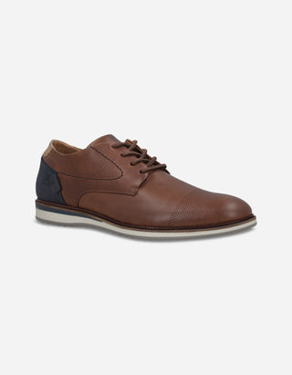Zapatos Formal Casual Hombre Cuero Detalle Perforacionesnox-0-32 Brandy Bullboxer