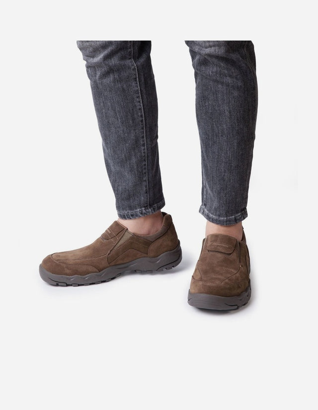Zapatillas Hombre Slip-On Cuero Paine-3-04 Taupé