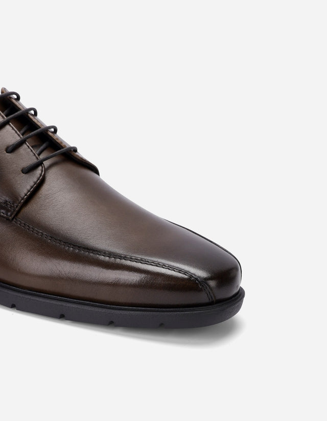 Zapatos Formal Hombre Piuma Punta Costura Café