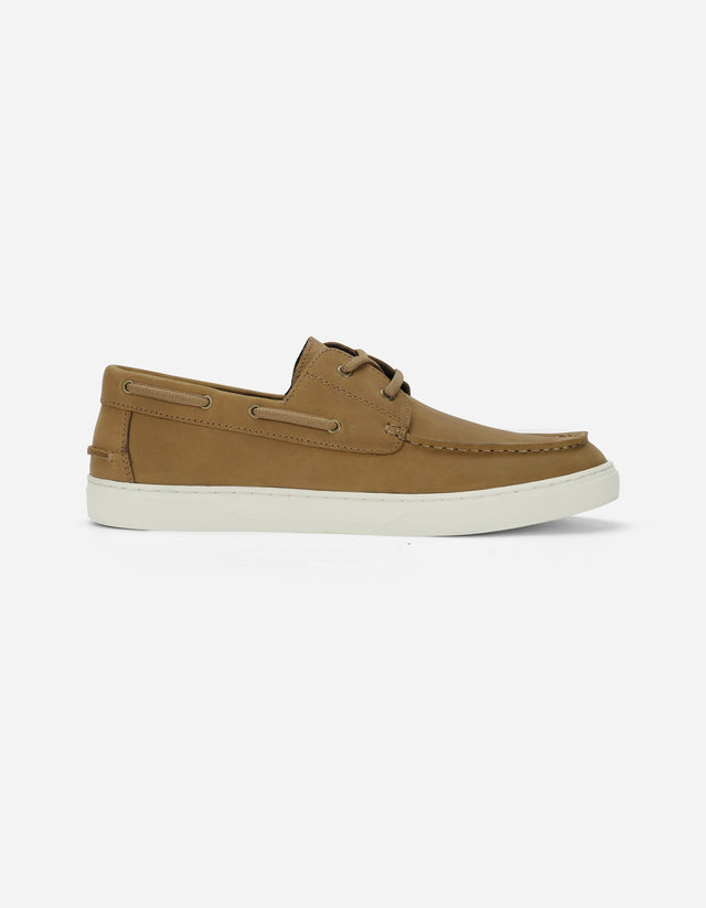 Zapatos Mocasín Náutico Hombre Cuero Portbay Brandy