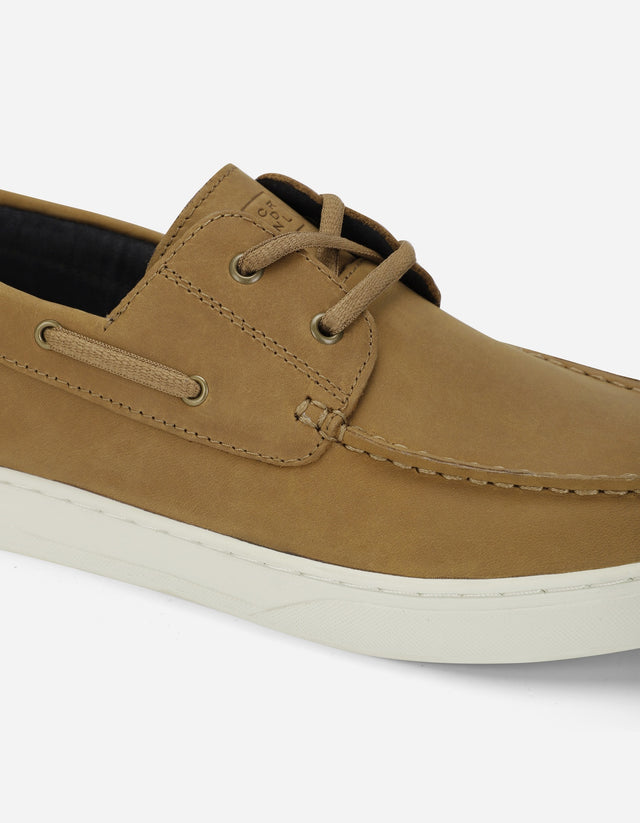 Zapatos Mocasín Náutico Hombre Cuero Portbay Brandy