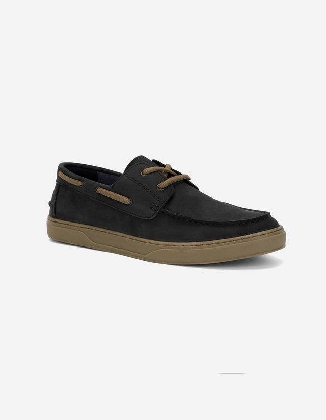 Zapatos Mocasín Náutico Hombre Cuero Portbay Negro
