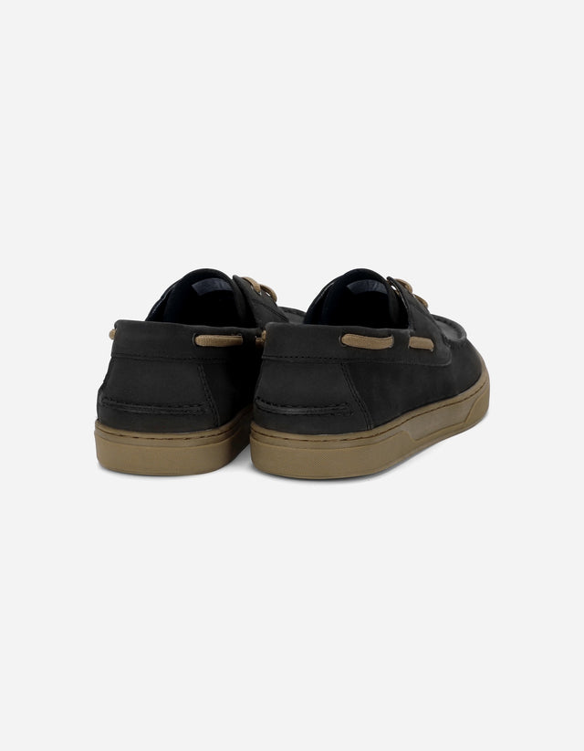 Zapatos Mocasín Náutico Hombre Cuero Portbay Negro