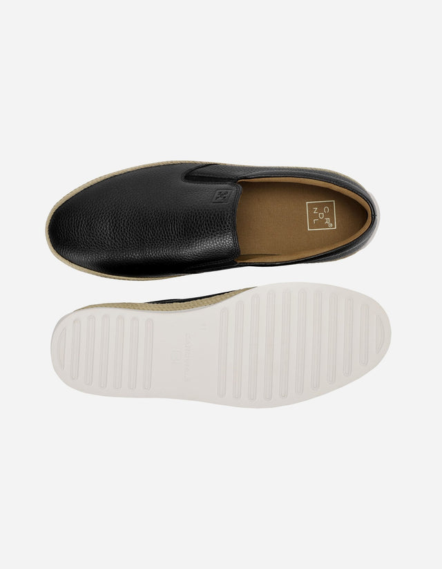 Alpargatas Hombre Cuero Portside-3-03 Negro